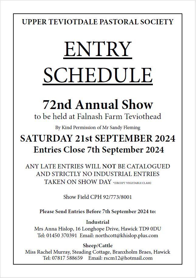 Teviothead Show Schedule