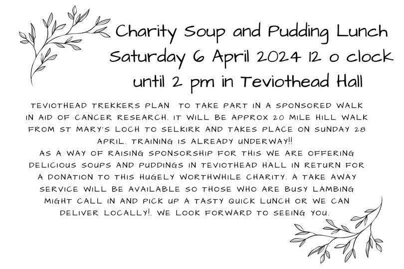 Charity Soup &amp; Pudding Lunch